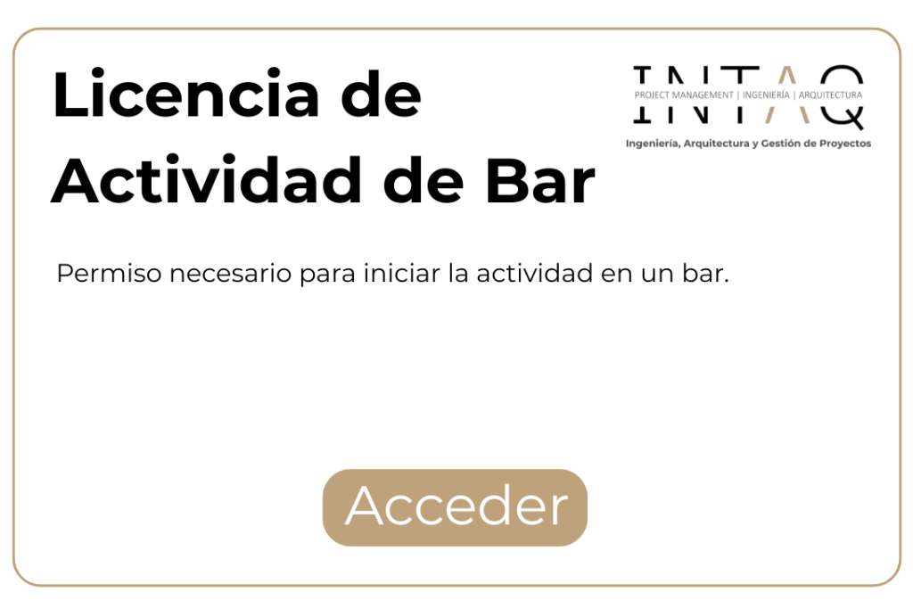 LICENCIA DE ACTIVIDAD DE BAR