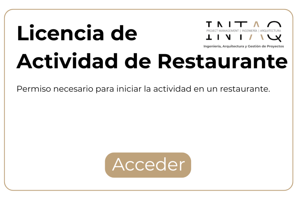 LICENCIA DE ACTIVIDAD DE RESTAURANTE